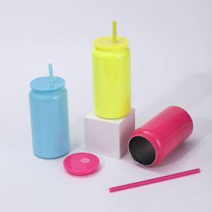 New 16oz Colorful Mason Jar 304 Stainless Steel Vacuum Insulated <b>Cup</b> <b>Straw</b> High-value High-temperature Resistant Outdoor Use - Product Image 1