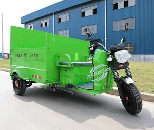 Triciclo Eléctrico de Carga Plana Personalizable con 4 Contenedores, Camión de Transferencia de Residuos para Zonas Residenciales - Product Image 4