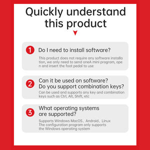 बहुउद्देशीय FS-01 फुट पेडल स्विच pvc प्लास्टिक शेल यूएसबी, इयरफ़ोन, डीसी प्लग विंडोज मल्टी सिस्टम संगतता - Product Image 3