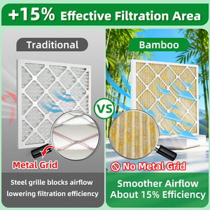Filtre à air en bambou pour climatiseur domestique, filtre HVAC pour fournaise, filtre à air industriel en papier, cadre 16*20*2, MERV11 - Product Image 4