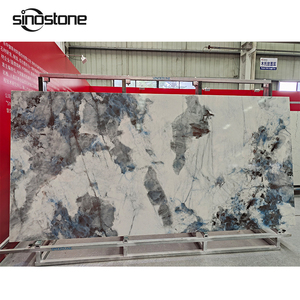 Estilo especial Color azul Encimera de cocina de alta calidad Losas de piedra grandes <span class=keywords><strong>Serie</strong></span> Statuario Piedra de cuarzo artificial - Product Image 6