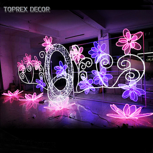 Ngoài trời Diwali kỳ nghỉ trang trí LED Lotus Flower Shape Motif ánh sáng - Product Image 6