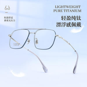 Montures de lunettes en titane de Shenzhen, rectangulaires, monture complète, unisexe, légères, 6019, verres en résine - Product Image 3