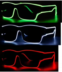 ניאון הוביל משקפי שמש מסיבה מהבהב גל תיל זוהר משקפיים זוהרים חידוש חתונה & סיום אספקה חג המולד מתנות - Product Image 2