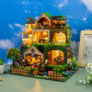 DIY Cottage Fairy Tale Forest, modèle <span class=keywords><strong>de</strong></span> <span class=keywords><strong>construction</strong></span> <span class=keywords><strong>de</strong></span> support <span class=keywords><strong>de</strong></span> livre <span class=keywords><strong>en</strong></span> bois à assembler <span class=keywords><strong>en</strong></span> 3D, 37.8x9x32.7cm, jouet cadeau pour les plus <span class=keywords><strong>de</strong></span> 14 ans - Product Image 3