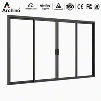 Porte coulissante en aluminium à cadre fin de luxe avec vue panoramique en verre et profil renforcé de 2,0 mm pour maison moderne