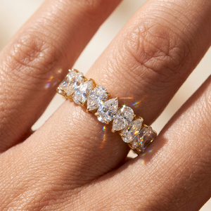 SMOR26 S925 Sterling Silver Pear Cut Moissanite Eternity Band <strong>Ring</strong> D Color VVS Pear Shape Moissanite <strong>Full</strong> Eternity <strong>Finger</strong> <strong>Ring</strong> - Product Image 5