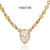 Collar de Plata de Ley 925 con Colgante de Moissanita en Forma de Gota de Agua, Chapado en Oro, Certificado por GRA, Joyería Fina para Regalo