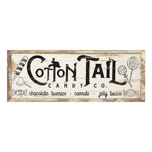 In stock American retro style Easter party wooden rectangular hanging sign creative decorative wall hanging doorplate - Product Image 2