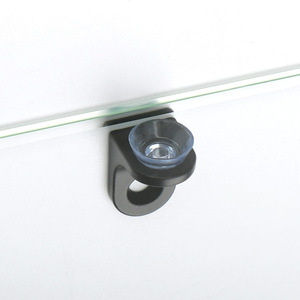 Support d'étagère Jinnate en alliage de zinc noir avec ventouse pour support de cloison en verre d'armoire - Product Image 2