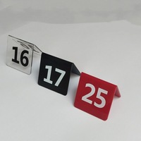 Support de numéro de table en acrylique en forme de V, module assemblé, double face, réutilisable, pour restaurant, personnalisable, carte de table
