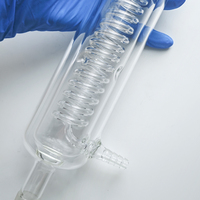 Condenseur de reflux de laboratoire en verre borosilicaté avec serpentin à double enveloppe, personnalisable OEM