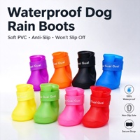 Bottes de pluie imperméables en PVC couleur fruitée pour animaux de compagnie, chaussures antidérapantes pour chiens, lot de 4, logo personnalisé, vente en gros, fournisseur OEM ODM