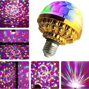 E27 6W Crystal Magic Ball LED Stage Light Bulb Colorful Rotating Disco Flashing For Christmas Xmas Party Decorative Lighting