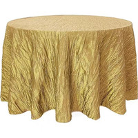 Nappe ronde en taffetas froissé de polyester, brillante, pour la maison, les mariages, les fêtes, les hôtels et les événements