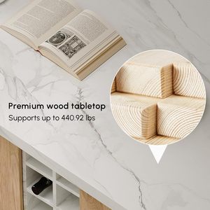 NEXGRAND <span class=keywords><strong>Isola</strong></span> da Cucina 72'' con Spazio di Archiviazione, Stile Moderno, Grigia, con Portabottiglie, Luce LED Integrata, Piano in Legno Ingegnerizzato - Product Image 4