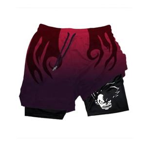 Bir Pieced Anime spor şort erkekler kadınlar yaz baskı Luffy Doflamingo Fitness koşu egzersiz Mesh hızlı kuru spor şort hediye - Product Image 3