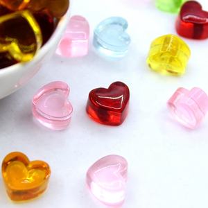 Perle en résine transparente 3D en forme de cœur épais, style bonbon, mignonne et kawaii, 15*17*9mm, pour DIY - Product Image 4