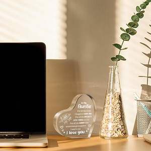 Gifts for Girlfriend, Heart Shaped Acrylic I Love You <strong>Plaque</strong> Keepsake, Christmas Anniversary Birthday Her Fiancee Gf - Product Image 3