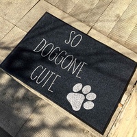 Tapis de porte amusants et absorbants personnalisés pour les pattes de chien boueuses