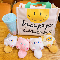 Porte-clés en peluche personnalisés en forme de chaton rose mignon, vente en gros