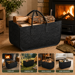 Cesto Porta Legna in Feltro Personalizzabile per Interni ed Esterni, Durevole, Portatile, con Logo e Colore Personalizzati, Basso MOQ - Product Image 3