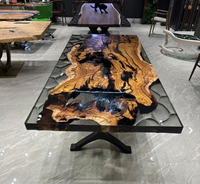 Table de salle à manger en bois de noyer massif, table de café en résine époxy, table de restaurant, table de rivière, vente directe d'usine MOREDESIGN