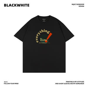 Camiseta Unisex Negra y Blanca 100% Algodón, Talla S, Transpirable, Diseño Simple, Estampada, Ropa Casual - Product Image 4