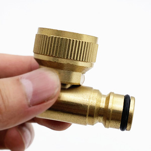 Conector de manguera de latón en forma de codo de 90 grados, rosca de 1/2 pulgada para riego de jardín, accesorio de agua duradero - Product Image 3