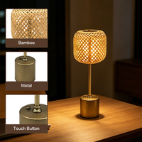Lampe de table LED rechargeable moderne avec commande tactile, design sans fil, lumière d'ambiance pour hôtel, café, chambre à coucher