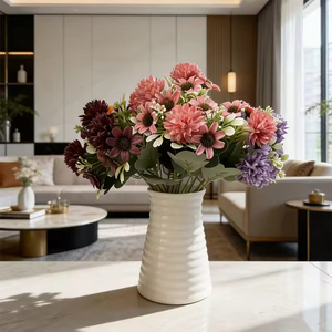 Fleurs artificielles en tissu 32 cm, faites à la main, marguerites modernes de haute qualité, décoration intérieure, remise de diplôme, fête des mères, Saint-Valentin, mariage - Product Image 3