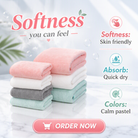 Ensemble de serviettes de bain en coton pour adultes, tricotage warp, épaissies, douces, couleur unie, pour usage hôtelier