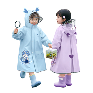 Cartoon Print EVA Waterproof <strong>Raincoat</strong> for <strong>Kids</strong> and Students Large Size Single-Person for Poncho Windproof Rainwear for Children - Product Image 1