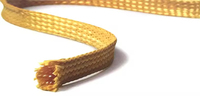 Manchon tressé en fibre de Kevlar KFL, enveloppe spirale isolante, sangle tubulaire jaune 10 mm, haute résistance, résistant à la chaleur, écologique