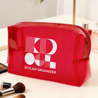 Bolsa de Maquillaje Transparente de PVC TPU para Viaje, Impermeable, Bolsa de Aseo Transparente, Aprobada por la TSA para Estadios, Bolsa para Cosméticos y Cuidado de la Piel