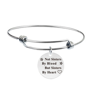 <span class=keywords><strong>Bracelet</strong></span> ajustable en <span class=keywords><strong>fil</strong></span> métallique avec breloque ronde gravée sur mesure - Product Image 5