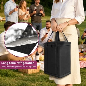 Bolsa Térmica Aislada para Picnic, Reutilizable, Plegable, a Prueba de Fugas, Acolchada, Portátil, para 4 Botellas de Vino - Product Image 3
