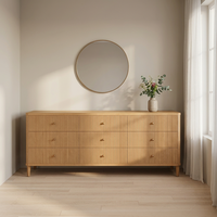Meubles de chambre à coucher modernes de style européen FERLY en chêne massif de luxe avec 9 commodes, taille personnalisée pour la maison, l'hôtel, la villa