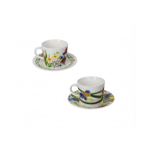 Wildflower Coffee Cup <b>Set</b> Of 2 New Bone <b>China</b> - Product Image 1