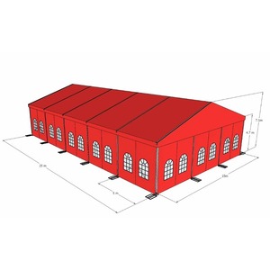 Quick Opening Wedding <b>Tent</b> 25x15m Aluminum Alloy Frame PVC Waterproof Outdoor Party Marquee <b>Red</b> Temporary Pavilion - Product Image 1