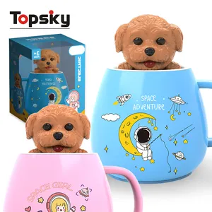 New Arrivals Cartoon Electric Universal Teacup Dog Baby Toys Plastic Family Interactive Musical Puzzle Game Toys for Kids