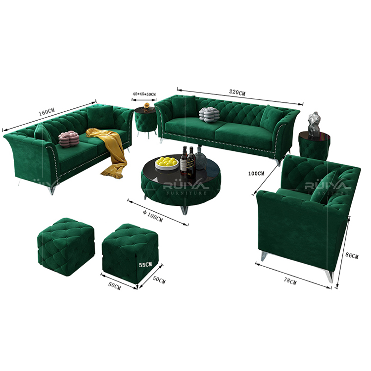 アメリカの家具スタイリッシュなグリーンベルベットヴィンテージ