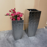 Pot Tanaman Taman Baja Anti Karat Desain Baru / Pot Bunga Modern Tinggi 90cm / Vas Bunga Dekorasi Rumah