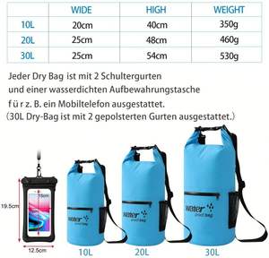 Vente en gros de sacs étanches bon marché sacs étanches sacs étanches étanches pour téléphone sac étanches sac étanche océan
Sac étanche
Survie - Product Image 5