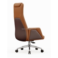 Chaise de bureau de direction ergonomique en cuir synthétique PU orange Chaise design moderne pour patron PDG ou directeur Offre Spéciale