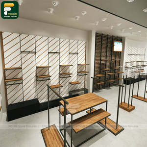 Luxury Clothing Shop Apparel Display Cabinet Fashion Rack Wall <b>Panel</b> Cashwrap Counter <b>Mirror</b> Wardrobe Unit - Product Image 1