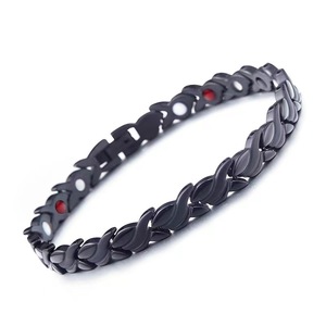 Bracelet à maillons tendance en alliage de zinc magnétique unisexe, bijou cadeau, design vague, poisson rouge, épi de blé - Product Image 3