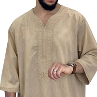 2026 Thobe traditionnel brodé pour hommes arabes, Boubou, Jalabiyas, Gandoura, Thobe pour hommes musulmans, Thobes marocaines, Vêtements islamiques, Thobe