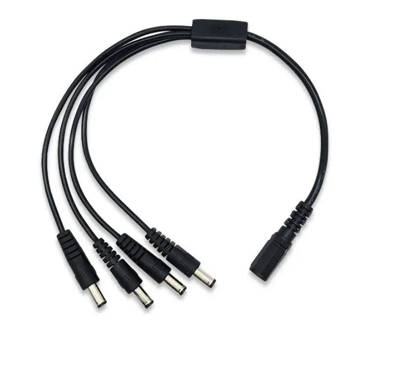 4in1 2.1mm x 5.5mm cctv camera 1 female to 4 male Power plug Y Splitter cable 1 to 4 DC Cable power cable