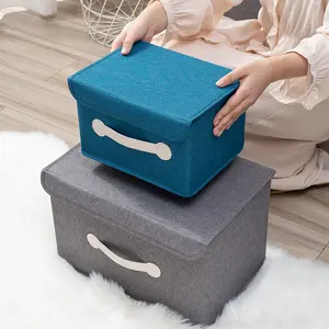 Wholesale Oxford fabric storage cubes organizer handles toys clothes storage box collapsible storage box with cover